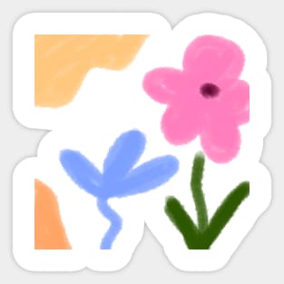 Pink Purple watercolor floral art design Sticker